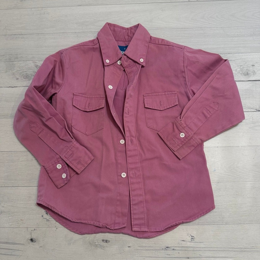 Vintage‎ wrangler kids pink button down shirt size 6